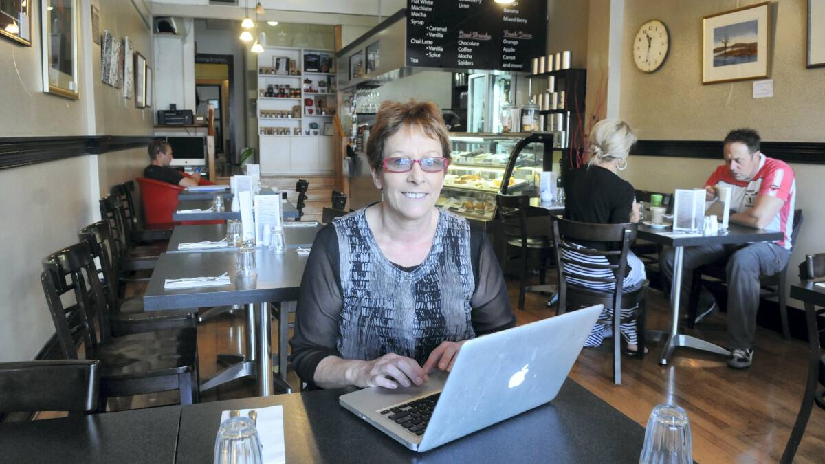 Lyndel Rawlings, owner of This Cafe in Launceston, has offered free wi-fi for four years. Picture: PAUL SCAMBLER