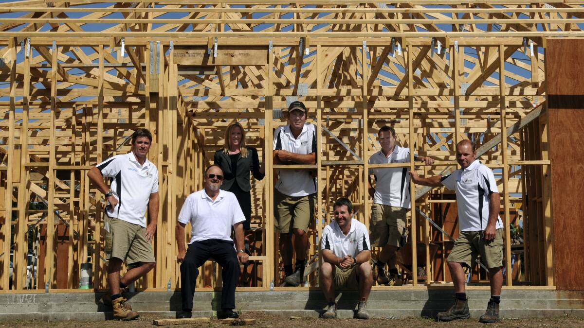 Independent Builders Network members Dean Garwood, Richard Davey, Kristy Wilson, Bjorn Spiteri, Steve Graham, Tim Pitchford and Chris Ketchell. Picture: PAUL SCAMBLER