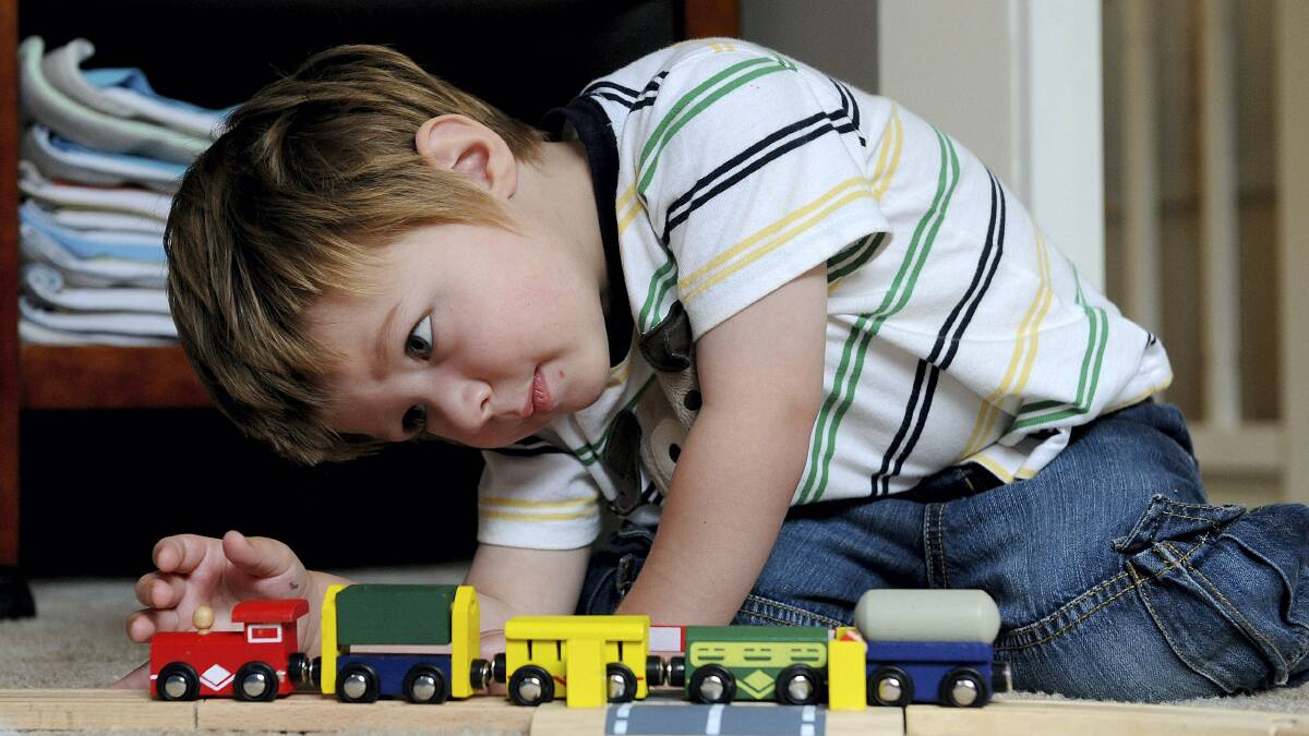 Two-year-old Leo Fogarty who will receive further treatment in Melbourne for a rare form of cancer. Picture: WILL SWAN