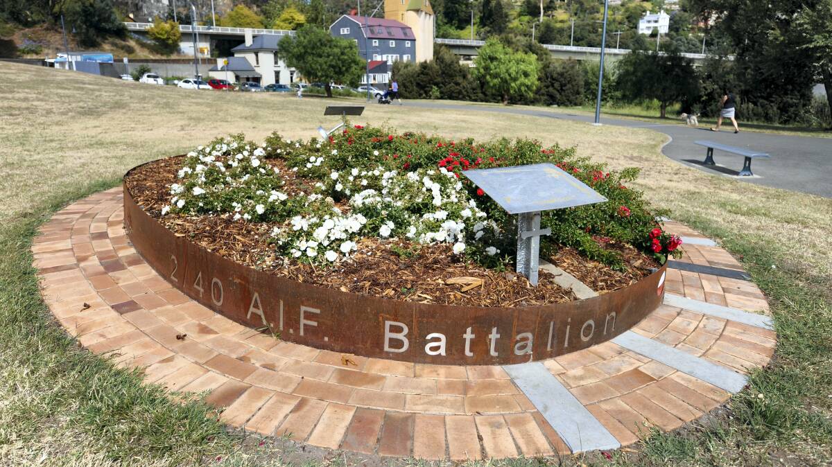 A plaque on a war memorial garden has been removed until the Launceston City Council determines whether its message was an appropriate sentiment for a place of remembrance. Picture: WILL SWAN