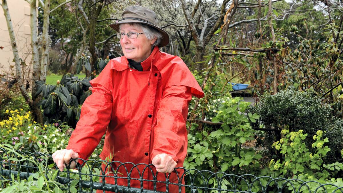 Annabel Scott at her Dunedin property in St Leonards . . . Mrs Scott says spring is ``my favourite time of year to be out in the garden''.  Picture: WILL SWAN