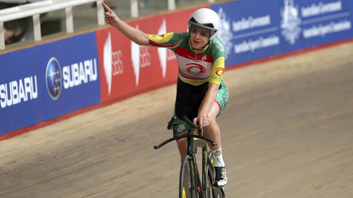 Amy Cure has won two golds at the national track championships.