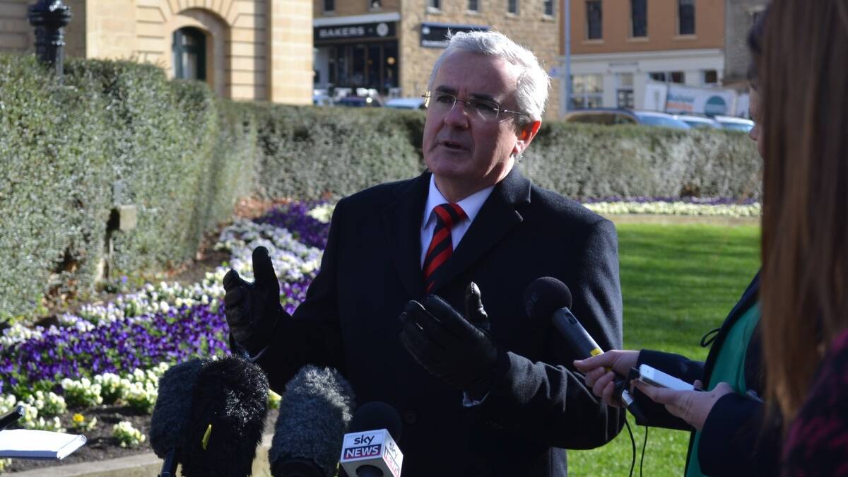 Andrew Wilkie at a press conference this morning.
