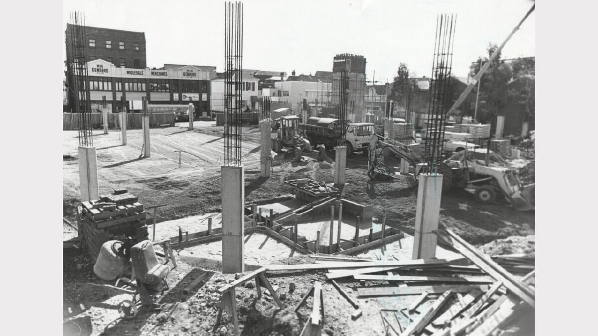 Foundation work at the Paterson Street East car park. Photo: May 1981.