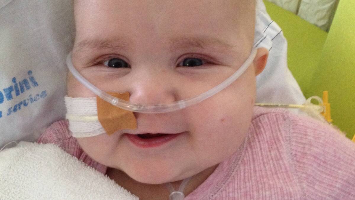 Eight-month-old Zoe van der Molen is out of hospital after treatment for a degenerative disorder. 