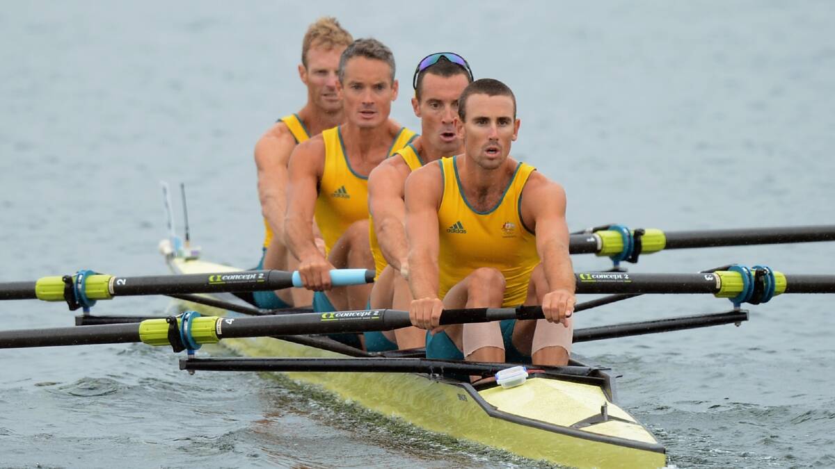 Tasmanian rower Anthony Edwards (far left) has announced his retirement from the sport.