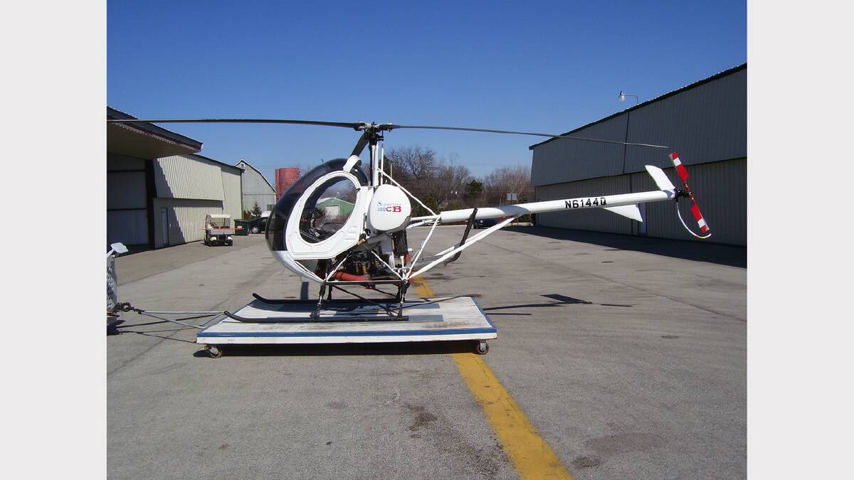 A Hughes 269 model helicopter similar to the one that crashed at Legerwood early this morning. 