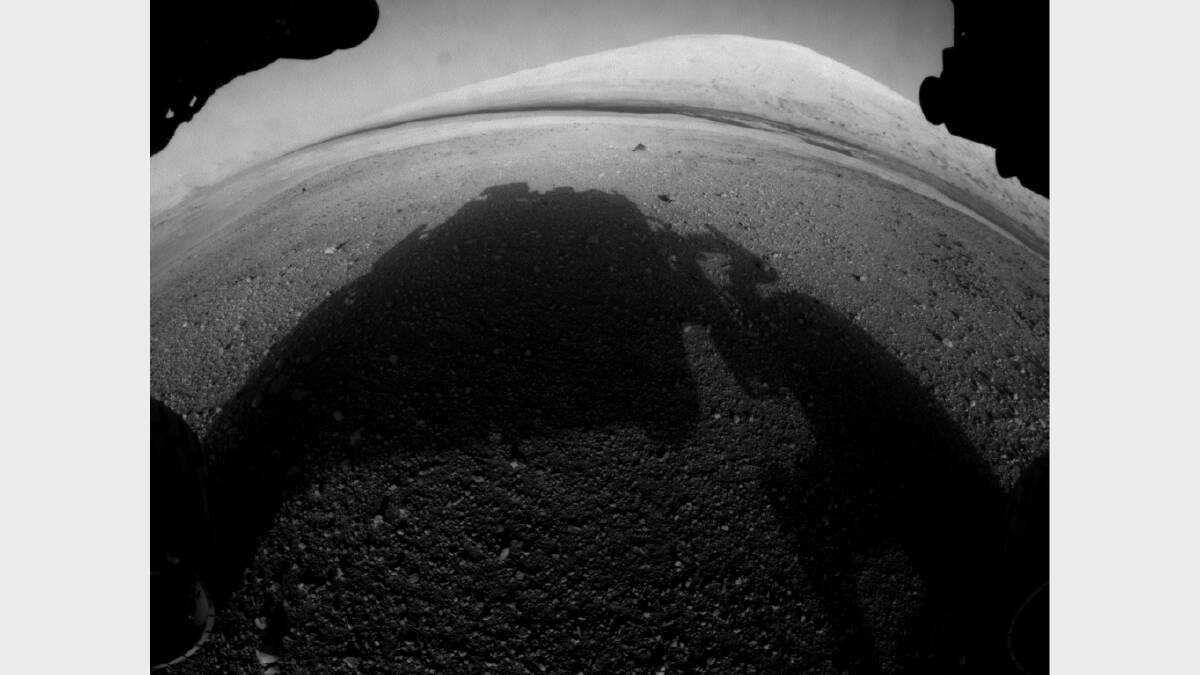First images released by NASA from the Mars rover Curiosity overnight. Images: Courtesy NASA.