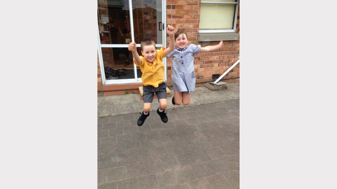 Photo sent in by Rachael Davis - My favourite back to school photo of my kids Joshua and Caitlyn Davis