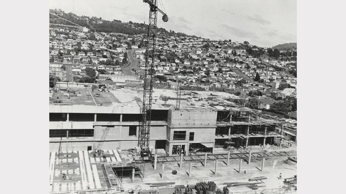 The new Launceston General Hospital as seen from the old site. Photo: November 1977.