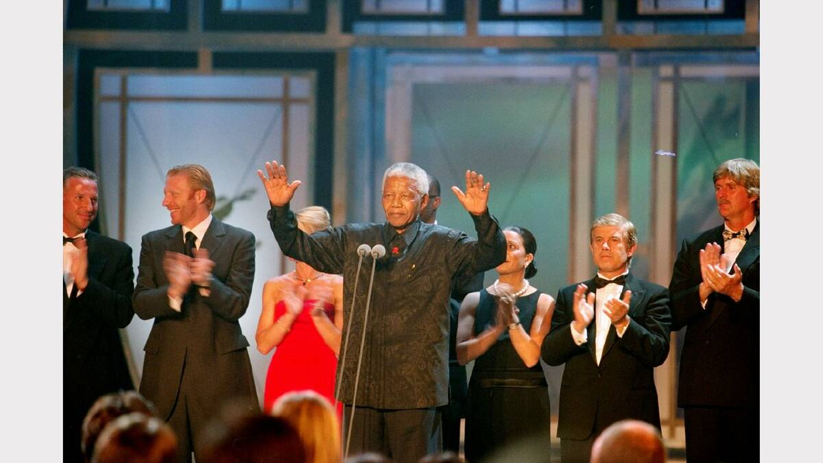 25 May 2000:  Nelson Mandela at the Laureus Sports Awards at the Sporting Club Monte Carlo, Monaco.  