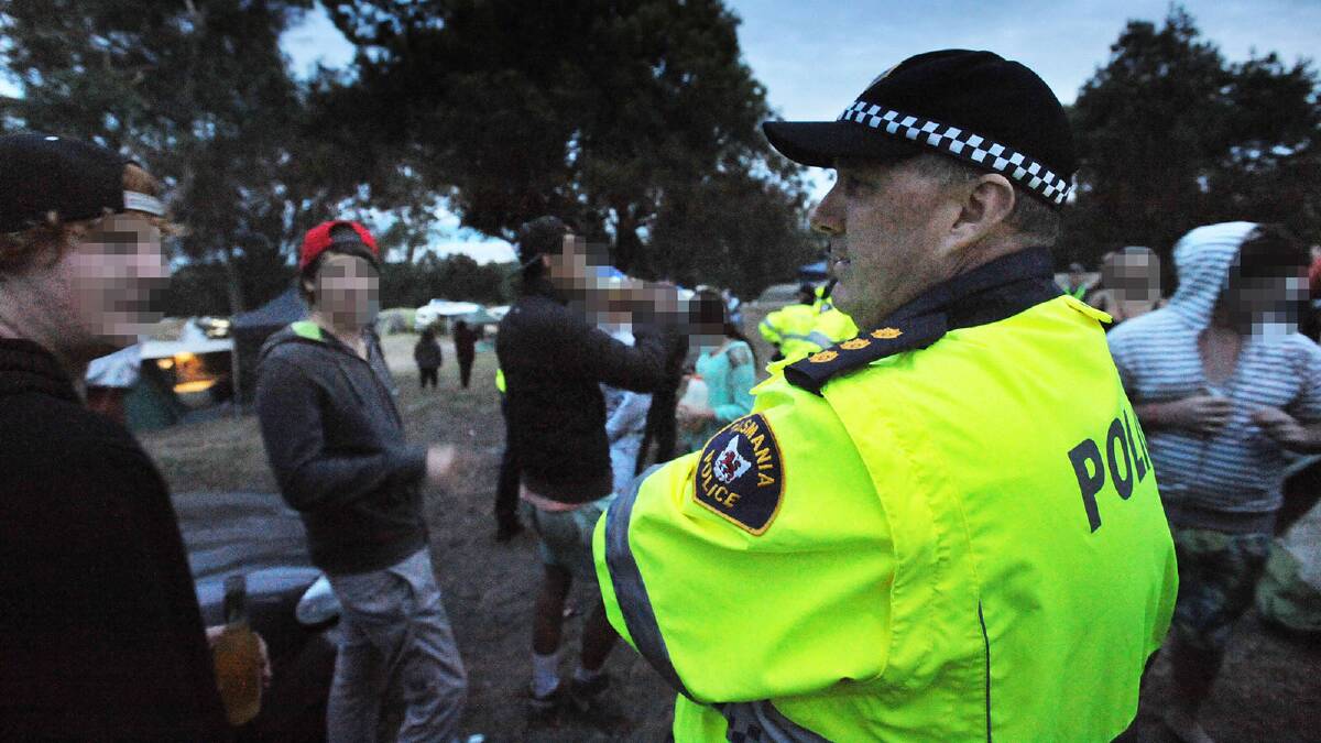 Bridport, Tasmania. New Years Eve 2012. With 12 Tasmanian Police officers and numerous private security staff on hand, trouble in the town and camping ground was kept to a minmum
