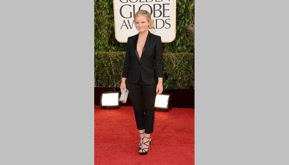 Actress Amy Poehler arrives at the 70th Annual Golden Globe Awards. Photo by Jason Merritt/Getty Images