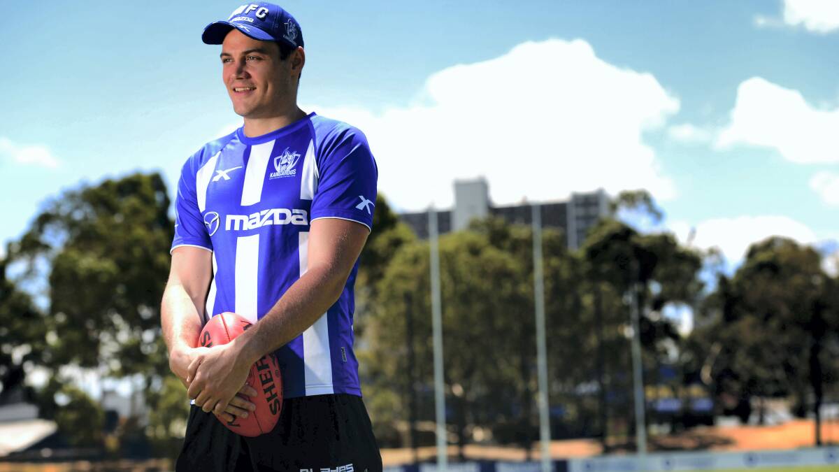 North Melbourne's Nathan Grima is hoping to get his injury concerns  under control this season.  Pictures: SCOTT GELSTON
