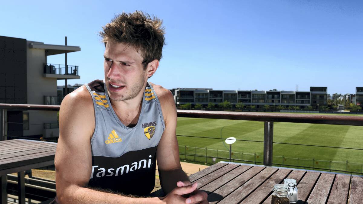 Hawthorn star Grant Birchall  says the Hawks are  ready for a challenging year  as the reigning premiers.  Picture: SCOTT GELSTON.