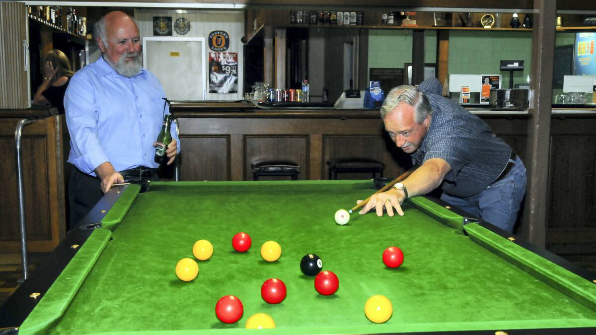 Launceston Workers' Club member Lyall Smith, who has been a member for 24 years, and Trevor Leary, a 30-year member, fear the iconic club may be forced to shut its doors due to a dwindling membership base. Picture: NEIL RICHARDSON