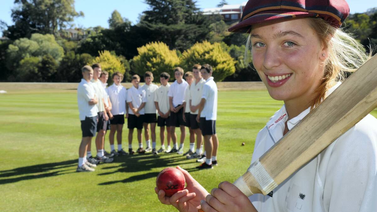 Year 11 Scotch Oakburn student Meg Phillips will line up in the school's senior firsts cricket team for the first time against St Patrick's College today.  Picture: PAUL SCAMBLER