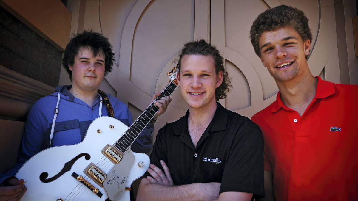 Members of Launceston band Brandish - Brent Jacobson, Rob O'Brien and Hamish Geale. The band has written a tribute song to Australian sports star Ellyse Perry.