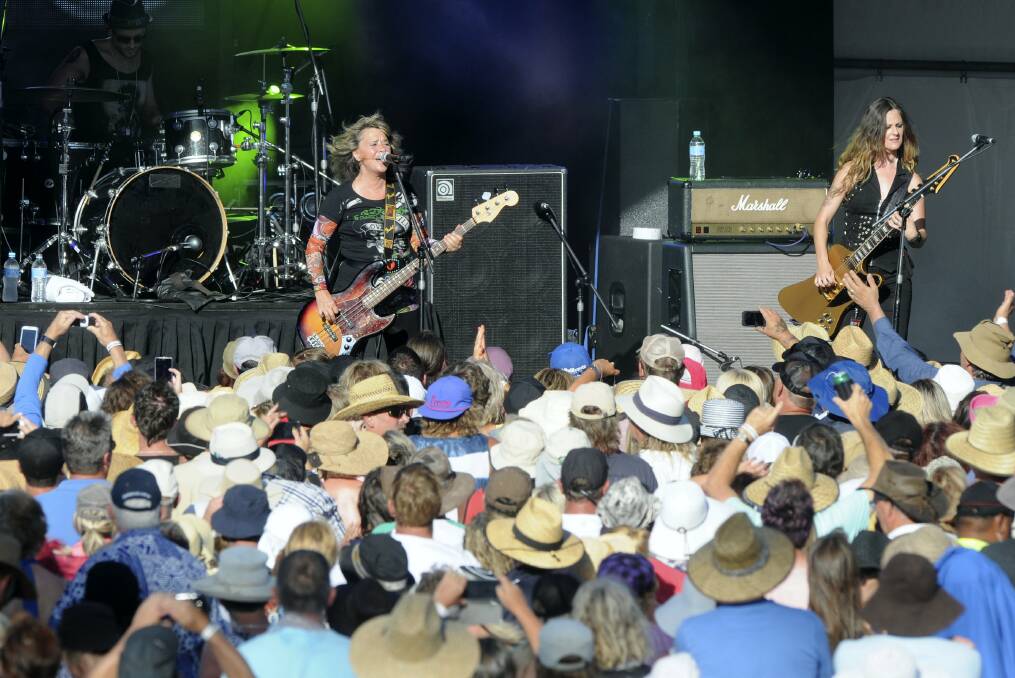 Suzi Quatro turned back the clock as the Red Hot Summer Tour hit Country Club Tasmania. Picture: PAUL SCAMBLER