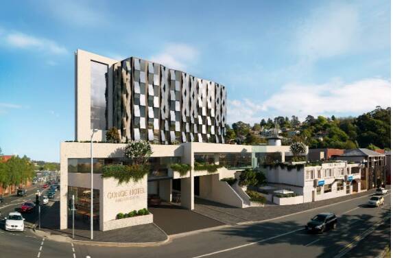The $50 million Gorge Hotel has faced several setbacks and has applied for development approval through City of Launceston's planning authority. 