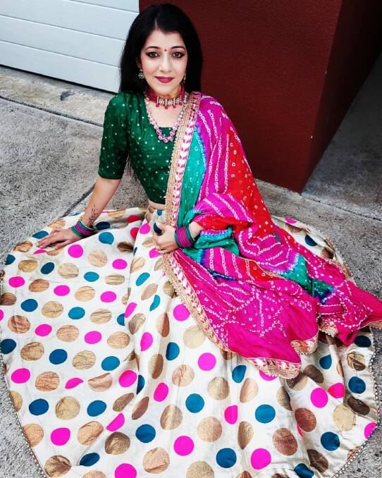 Ms Joshi in her bright dancing outfit. Picture: Supplied