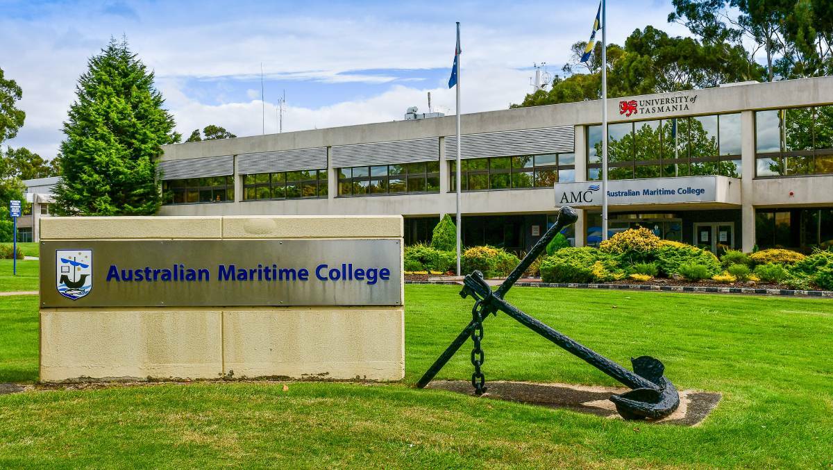 Australian Maritime College leaders in discussion with staff over future of training vessel the BlueFin. File picture