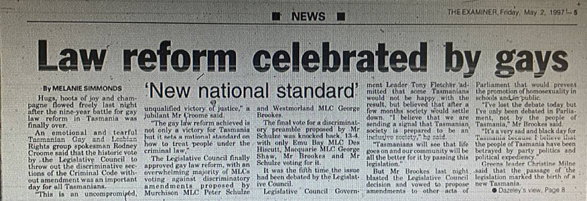 The Examiner's coverage of the law reform in May, 1997.