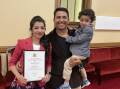 COMMUNITY: Pooja with husband Mayur and their child, Khiansh, 2, at the awards evening. Picture: Alison Foletta