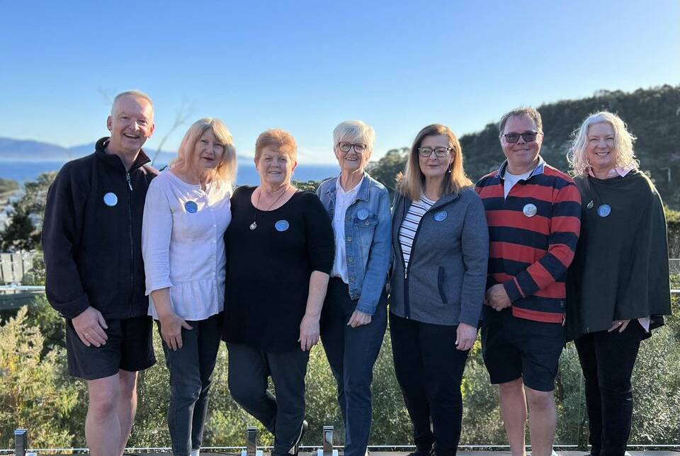 Bicheno Beams committee from August, Kyle Dudfield, Glenda Anderson, Kathleen Poole, Sallie Brockman, Karen Phillips, Tony McLeod and Mandy Lawless. Picture Facebook/Bicheno Beams