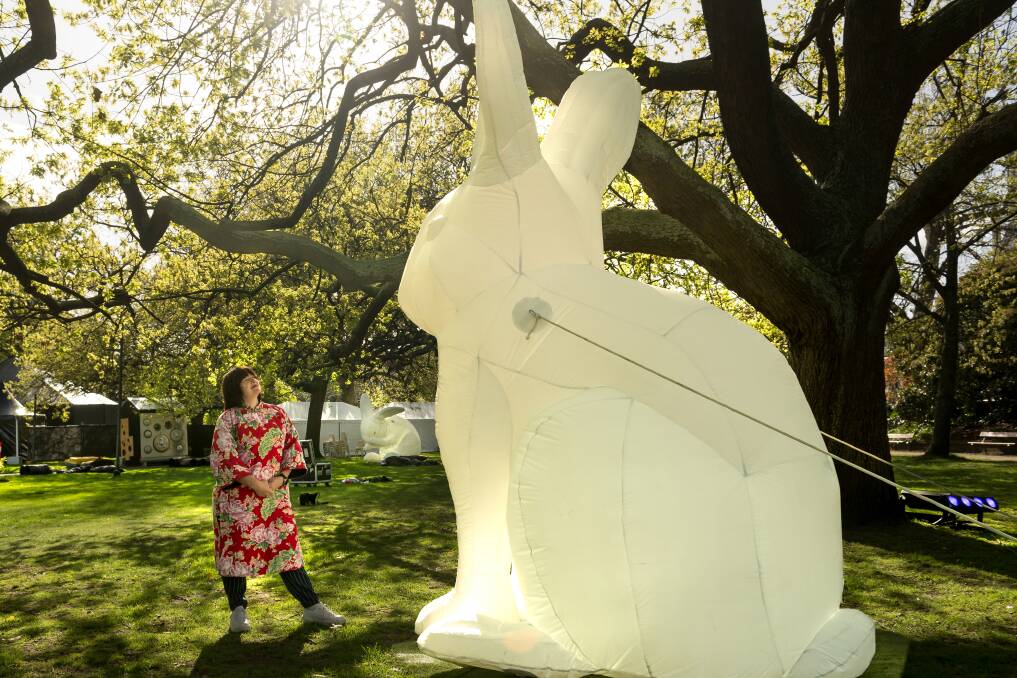 Amanda Parer and Intrude Bunnies at Junction Arts Festival. Picture by Phillip Biggs