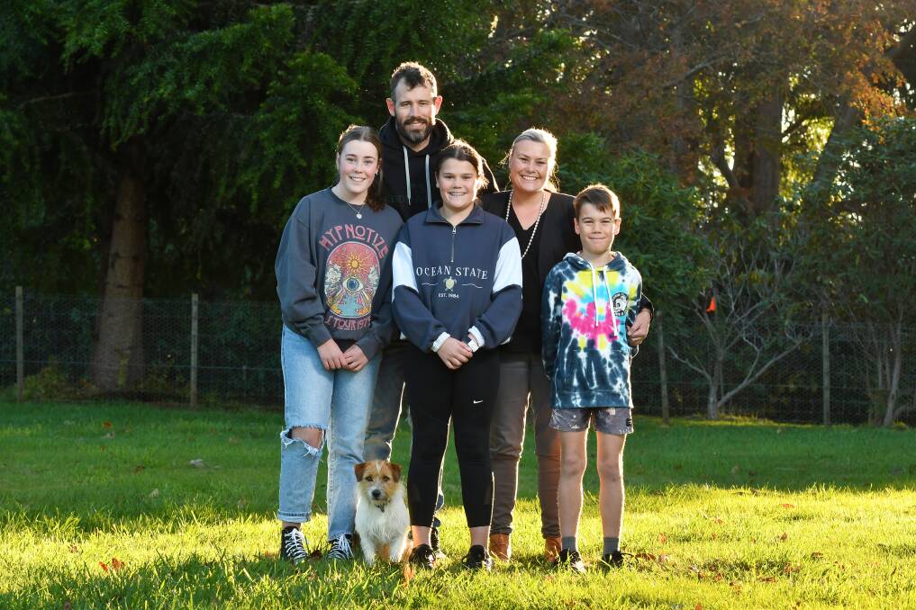 New Chapter: Anita Dow with her husband Rory and children Madeleine, Alexandra and Campbell at their Burnie home as Ms Dow steps up as deputy leader. Picture: Brodie Weeding.