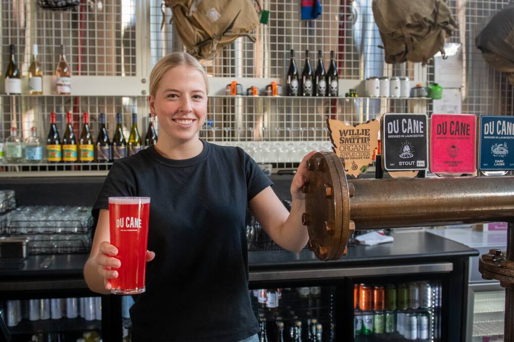 Du Cane Brewery's Poppy Eastaugh pours the new Raspberry Sour beer. Picture by Paul Scambler 