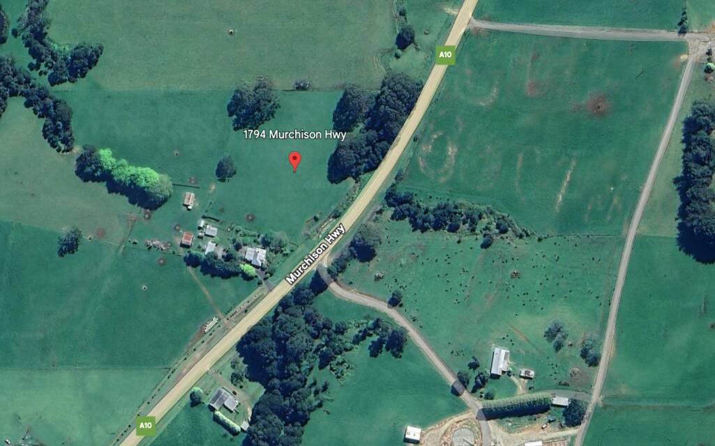 The crash area near Yolla. Picture Google Earth