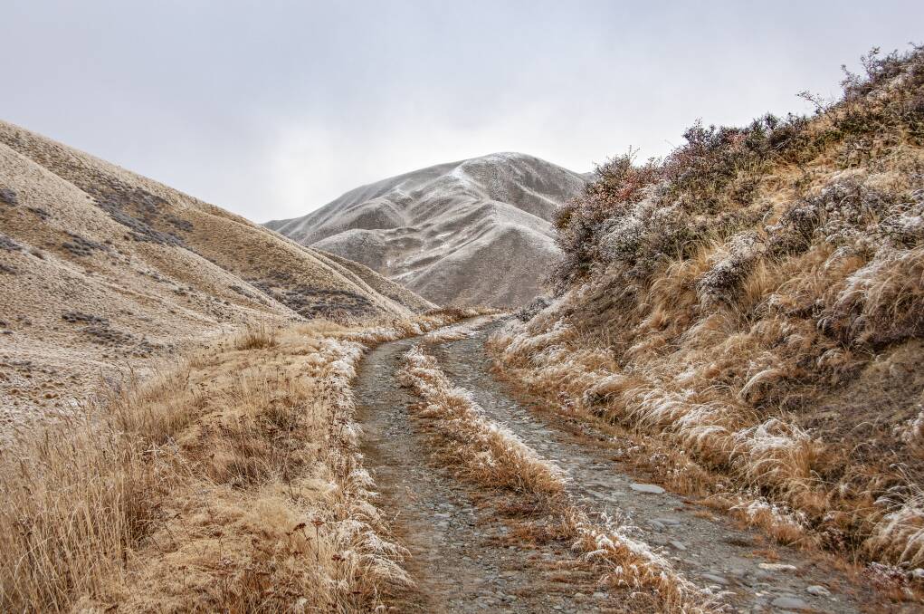 The frosty and rugged landscape of the South Island.