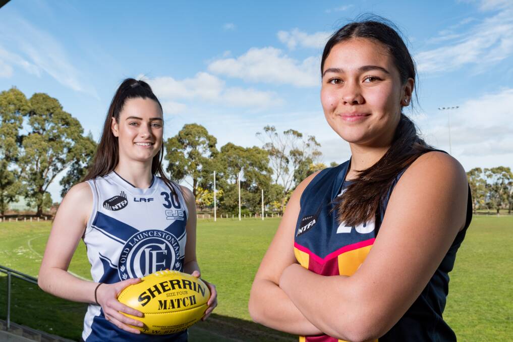 GAME ON: OLs' Lauren Sherman and Old Scotch's Eliza Matthews ahead of this weekend's preliminary final clash. Picture: Phillip Biggs
