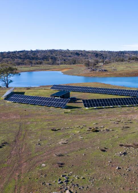 Solar panels at the Belbrook Vineyard on the state's East Coast. Pictures: Supplied