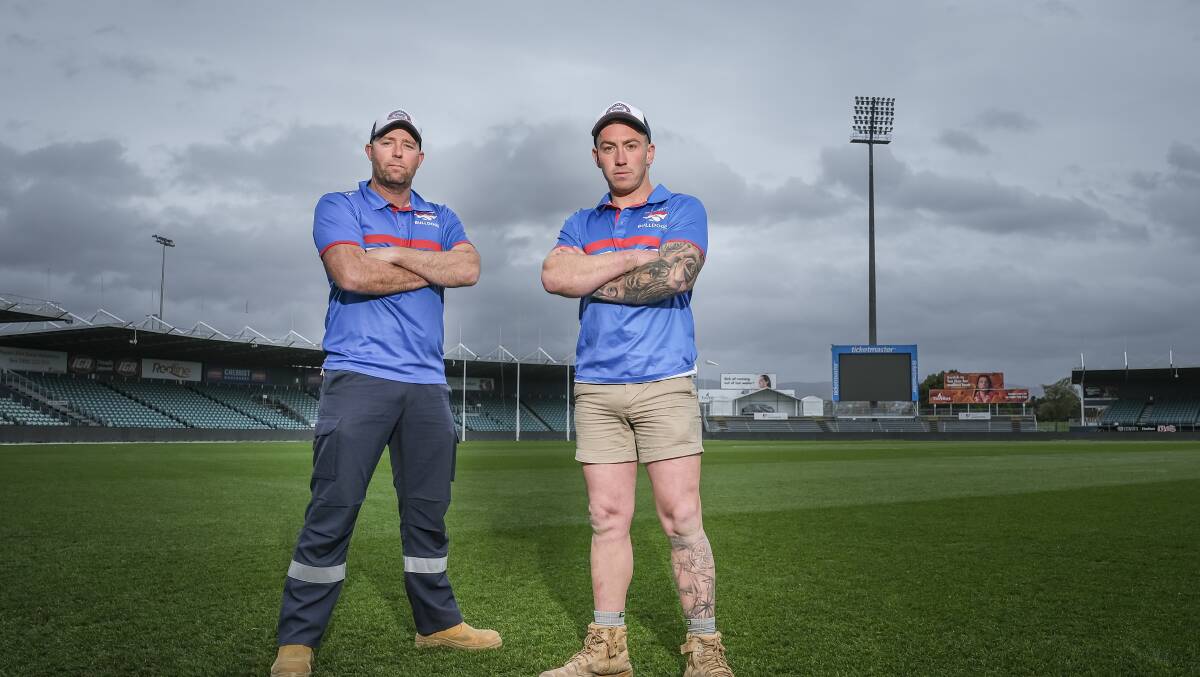DETERMINED: South Launceston's Anthony Taylor and Jordan Tepper are ready to lead the Bulldogs to premiership glory this weekend. Picture: Craig George