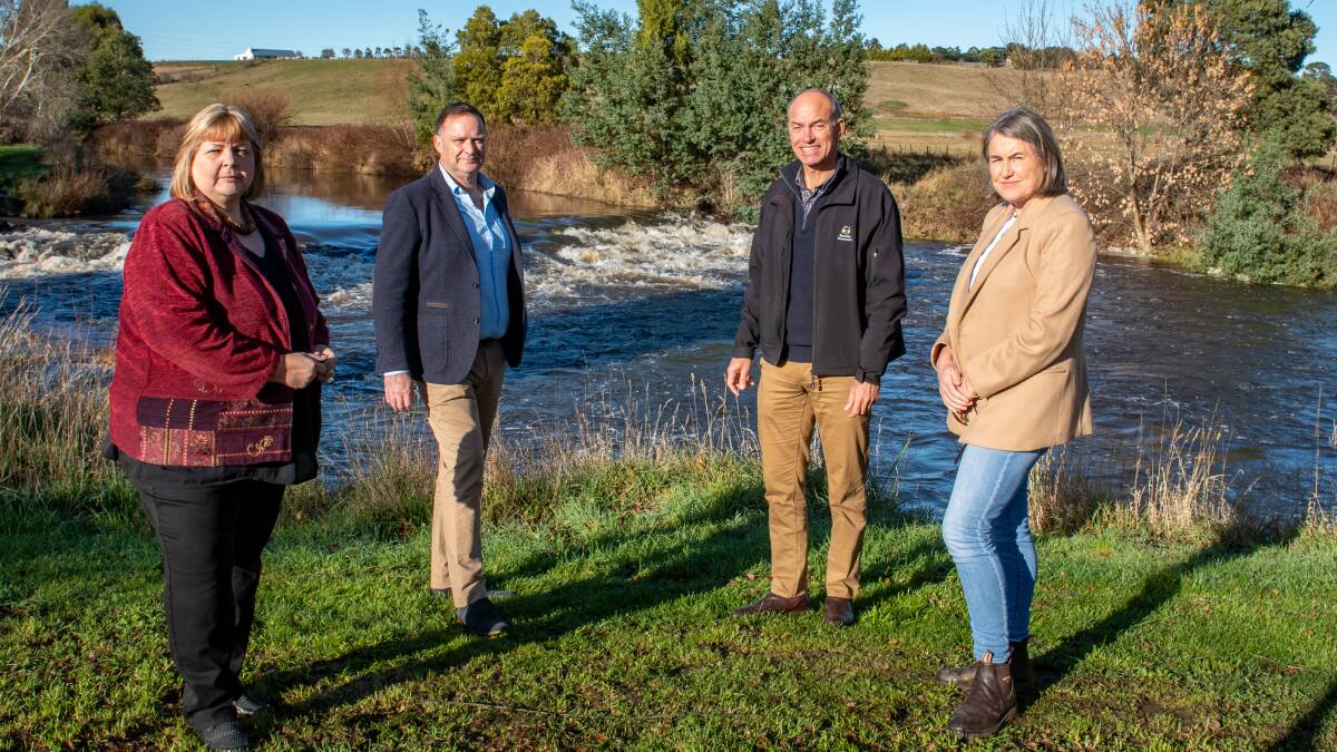 ROUND TABLE: Primary Industries and Water Minister Guy Barnett with NRM North chief executive Rosanna Coombes and Tasmanian Farmers and Graziers Association chief executive John McKew and Tasmanian Irrigation's Samantha Hogg. Picture: Paul Scambler