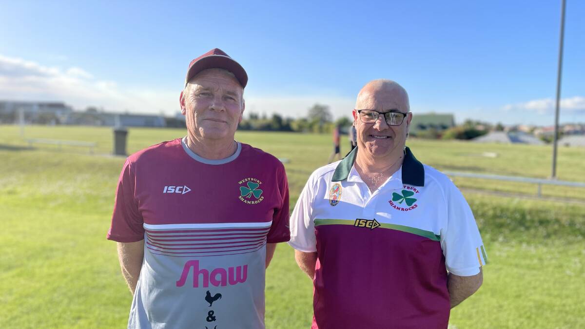 LEADERS: Female development officer Ian Bernes and coach Michael Quill ahead of Westbury women's debut game. Picture: Adam Daunt