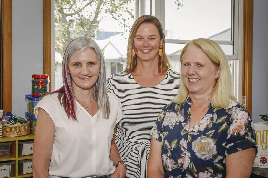 TEACHING: Education Support Specialists Kym Heger from Riverside Primary School, Virginia Tempest from Norwood PS and Kelliie Quon from Ravenswood. Picture: Craig George
