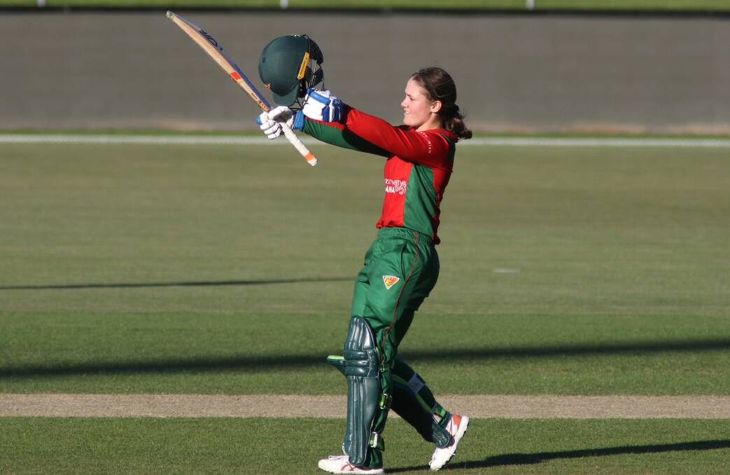 STELLAR: Emma Manix-Geeves scored an unbeaten century in Tasmania's WNCL grand final victory. Picture: Rick Smith