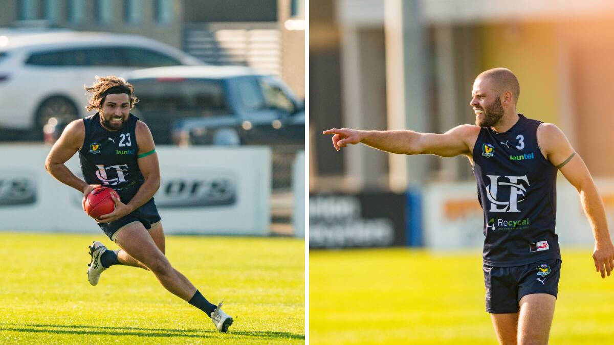DOUBLE TROUBLE: Brodie Palfreyman and Jay Blackberry combined for seven goals in Launceston's win over Lauderdale on Saturday in the TSL. 
