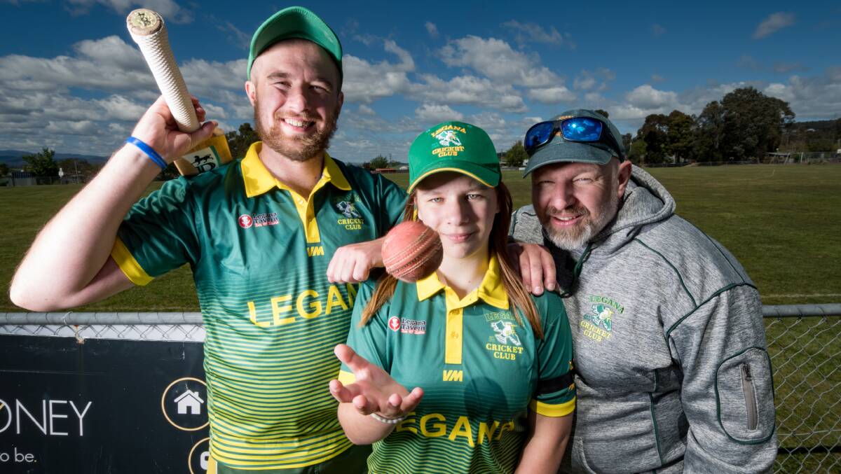 SUPERSTARS: Josh, Isabel and Steve Partridge turned out for Legana's B-grade fixture in honour of Kristina Partridge. Pictures: Phillip Biggs