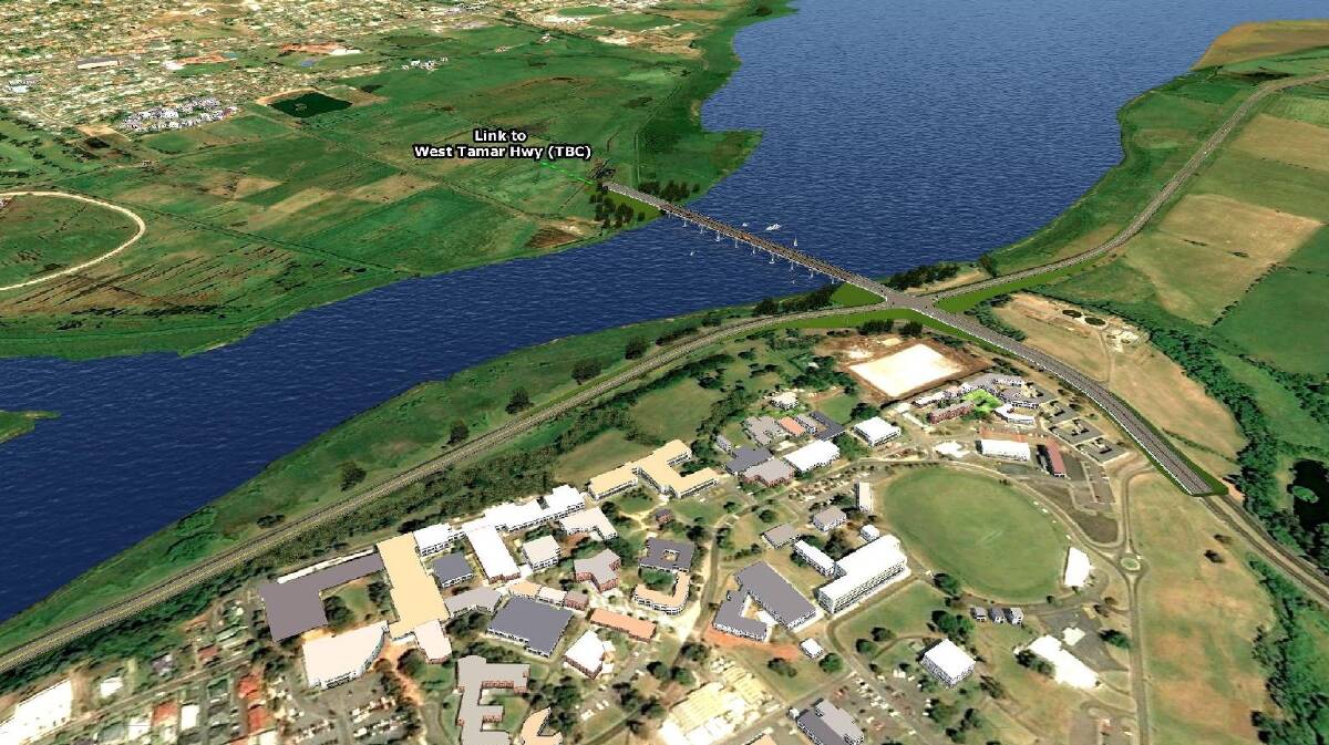 NEW BRIDGE: A proposed version of the Tamar Bridge in a digital rendering.