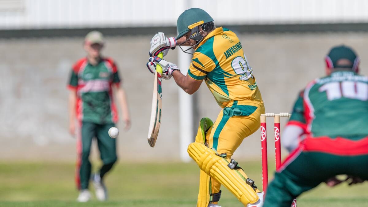 LION ROAR: South Launceston and Sisitha Jayasinghe were beaten by Launceston in their Cricket North fixture to start the season. Picture: Phillip Biggs