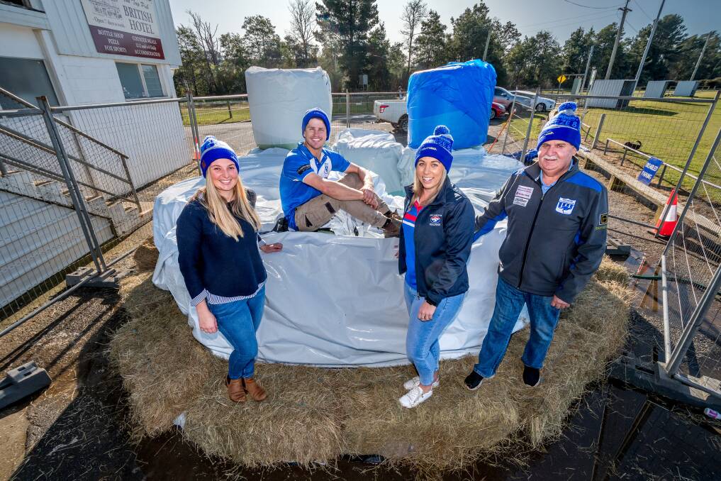 TAKING THE PLUNGE: Sophie Roles, Lochie Dornauf, Lisa Patterson and Don Tracey are ready for the Big Freeze at Deloraine. Picture: Phillip Biggs
