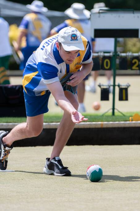 YOUNG TALENT: Lachie Sims showed his wares against Beauty Point in a strong display on the greens. Picture: Paul Scambler 
