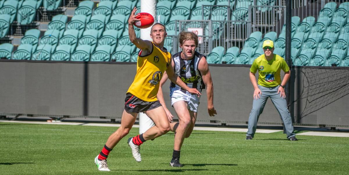 TALENT: Hunter Farrelly kicked three goals for North Launceston against Glenorchy at UTAS Stadium in their opening TSL game. Picture: Paul Scambler 
