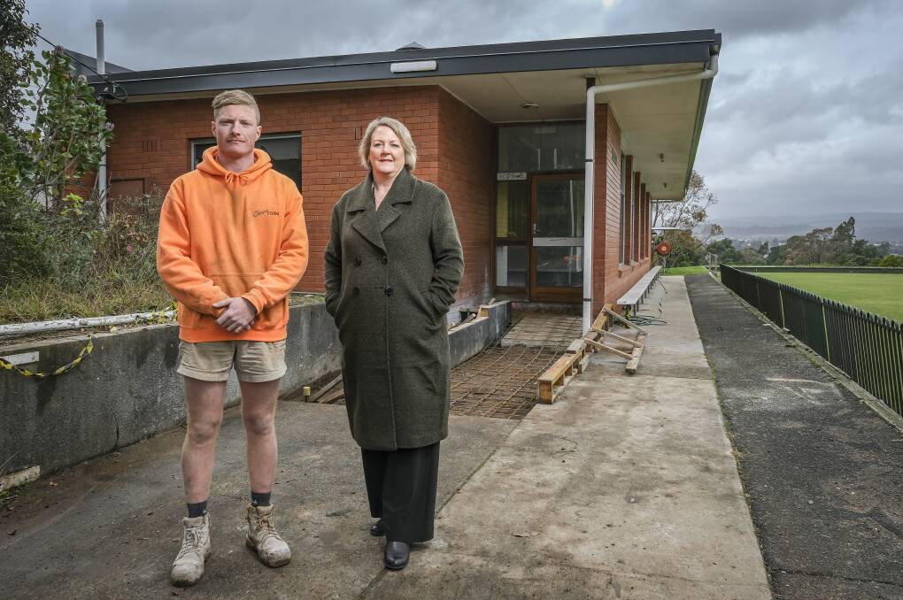 CONSTRUCTION: Scapeform Landscape's Jayde Dillon and Community Based Support chief executive Allyson Warrington at the former Riverside Bowls Club. Picture: Craig George