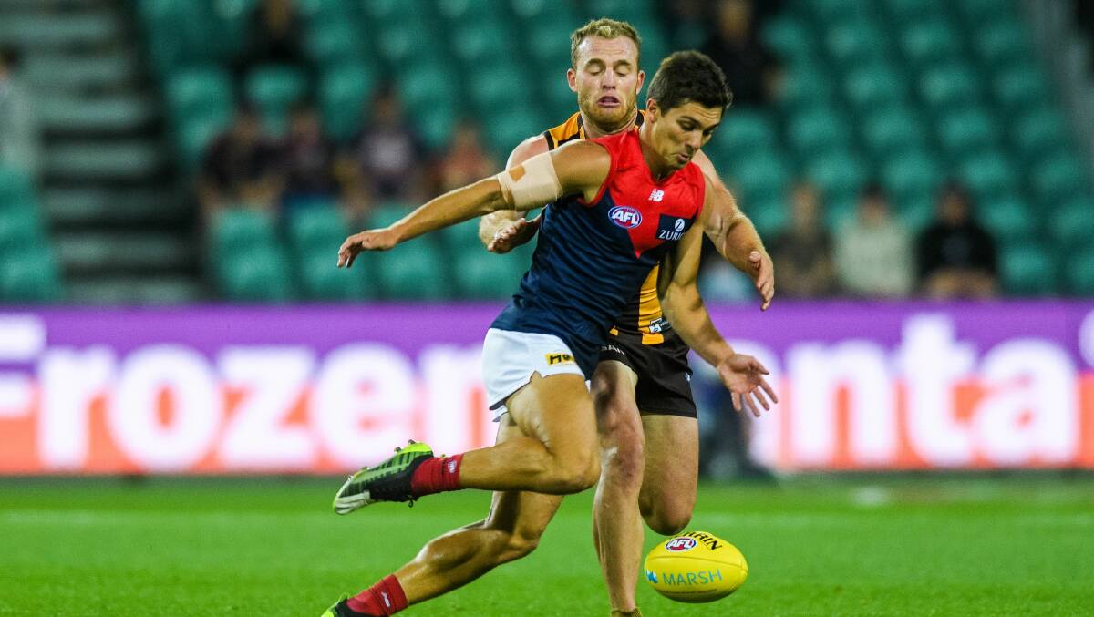 OPPORTUNITY: Former Demon Jay Lockhart pictured playing against Hawthorn in 2020. Picture: Phillip Biggs 